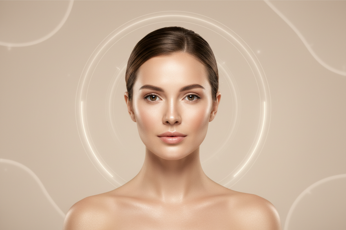 Woman with glowing skin